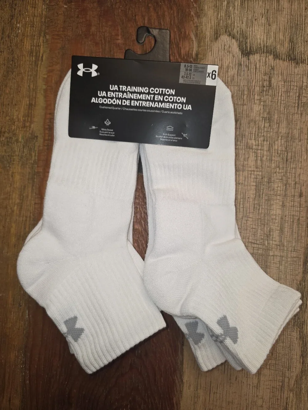 Unisex Under Armour Quarter Socks 6-Pack